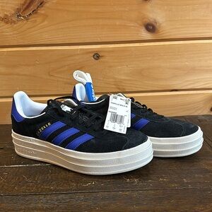 Adidas Gazelle Bold Platform Sneakers - Black/Lucid Blue